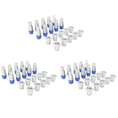 Oiqippnbv 30x Conectores de Cabeza Macho y Hembra de Alimentación de CA de 3, Conector de Entrada de Señal para Potencia de Luz de Escenario de Haz de Luz (Salida)