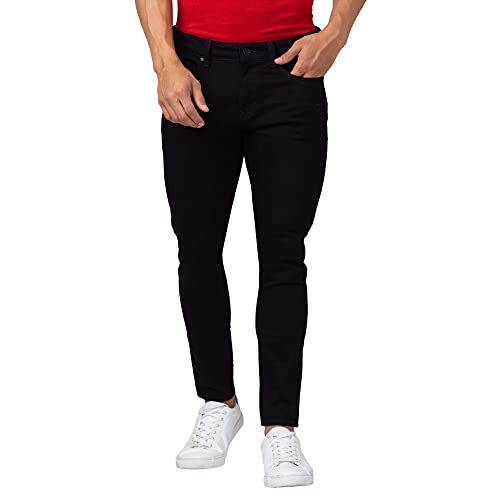 Image of Spykar Men Mid Rise Cotton Slim Fit Tapered Length Jeans (Kano)