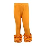 幼児用ベビーガールズレギンス リブ編みレーストリム 足なしフリル タイトストッキングボトムパンツ スノーウェア 110 上下 キッズ 120