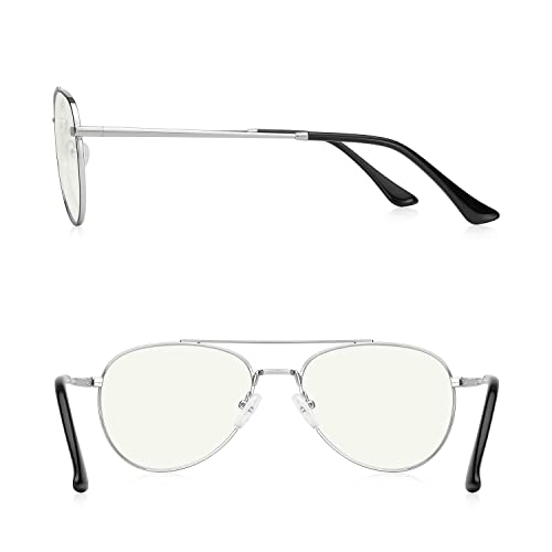Image of Aviator Reading Glasses for men and Women Blue Light Blocking Lens Spring Temple
