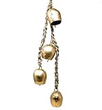 Metal Decorative Iron Bell Wind Chime Handmade Brass Finish Wall Door Cow Bell with Jute Hanging Rop