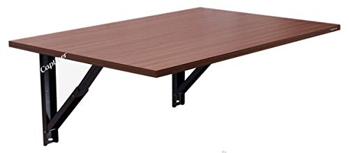 Image of Captiver Mediumelara Engineered Wood Wall Mount Foldable Study Side Table (80X53 CM Walnut) Stand Computer Office Living Room Decoration Kichen Items Organizer