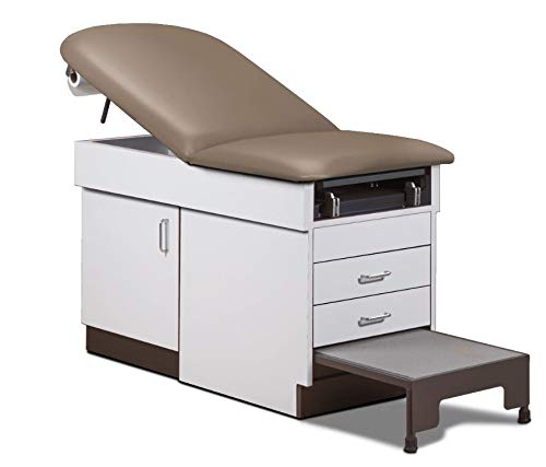 Vista 12 de MSEC by Clinton, Mesa de examen de práctica familiar con taburete integrado, base gris, 72 pulgadas de largo x 31 pulgadas de alto x 30 pulgadas