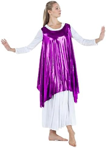 Danzcue Womens Celebration of Spirit Dance Drapey Tunic Tank Pullover