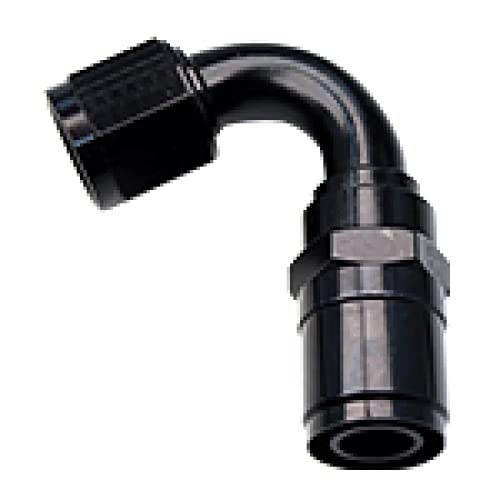 Image of Fragola Fitting, Hose End, Crimp-On, 120 Degree, 10 an Hose Crimp to 10 an Female, Aluminum, Black Anodize, Each