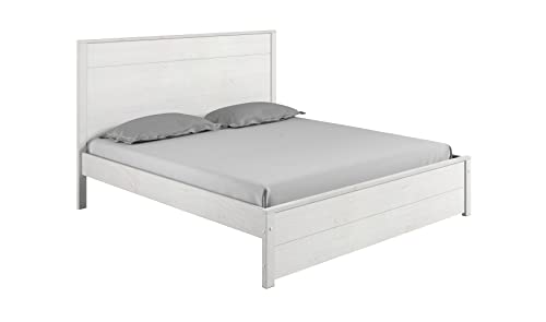 Camaflexi Hampton Solid Wood Bed King Size-Coastal White Finish Platform, (U.s. Standard) #TOP4