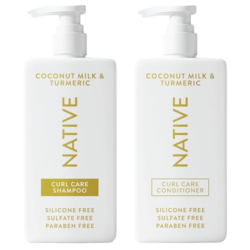 Native Coconut & Turmeric Shampoo and Conditioner Contain Naturally Derived Ingredients | All Hair Types, Color & Treated, Fine to Dry Damaged, Sulfate & Dye Free - 2-Pack
