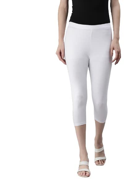 kryptic Women Solid Cotton Stretch mid Rise Capri Length westernwear Legging-picture-13