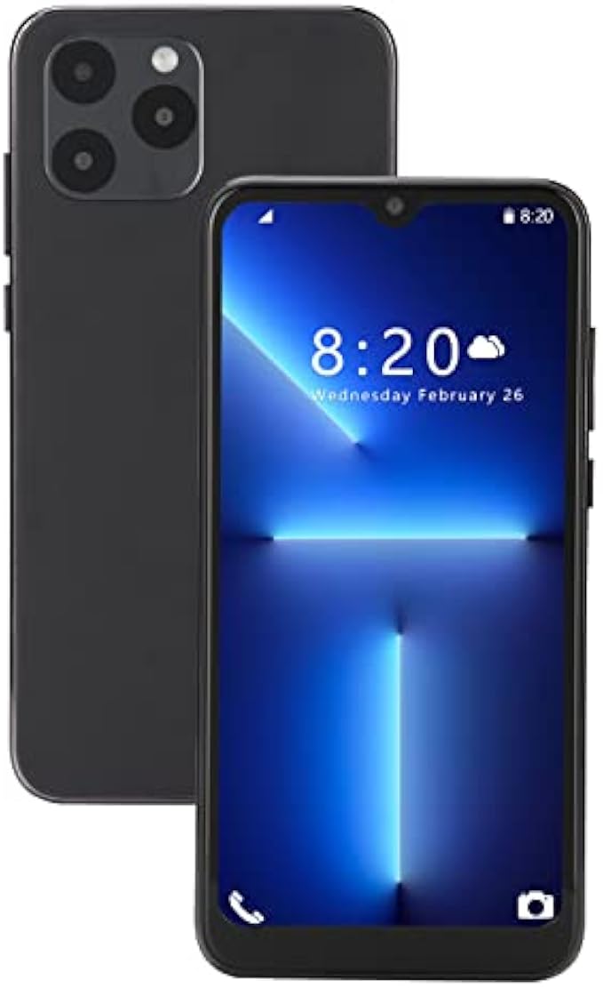 I13pro Max Unlocked Cellphone, 6.1Inch IPS FD Screen 4G 64G Dual SIM 4G Net for Android 11 Unlocked Smartphone Support 128G Card 4000mAh Battery(Black)