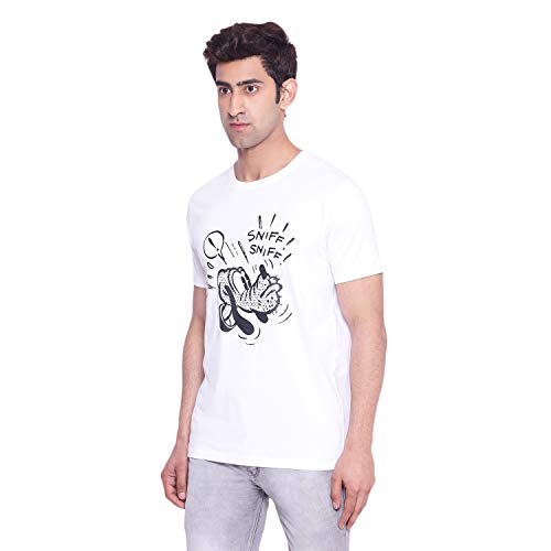 Image of Mickey Mouse Family by Wear Your Mind Men's Regular Fit Round Neck Short Sleeves Knitted T-Shirt