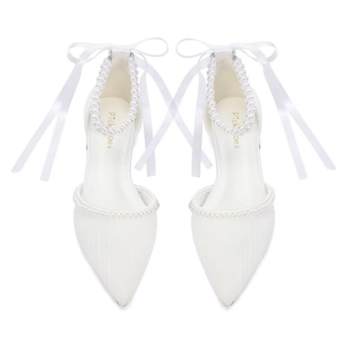 Comfortable Flat Wedding Shoes for Bride Pearl Wedding Flats Closed Toe Bridal Shoes Flats2