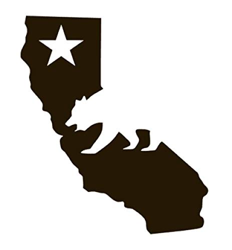 California Republic Cali State Map Cali Bear Vinyl Sticker Decals (Pack of 2) for Car Bumper Window Laptop Tablet Phone (6" x 5.1", Black)
