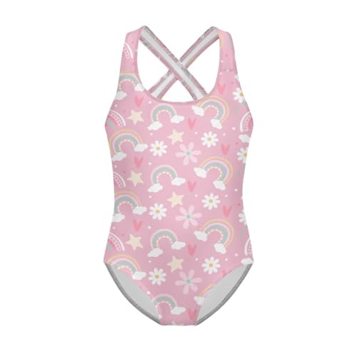 Image of Girls One Piece Swimsuits Sleeveless Lightweight Bathing Suit Beach Swim Suit Quick Dry Swimwear 5-14 Y