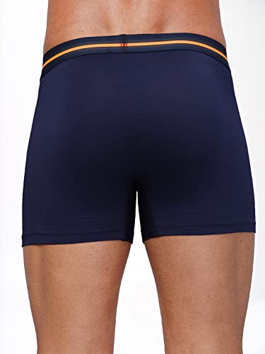 Image of TECHNOSPORT Men's Colorblock Trunks Underwear with ElastoLITE 4 Way Stretch Lightweight Breathable Moisture Wicking Soft Anti Odour Anti Microbial Comfort Fit Boxer Briefs Innerwear for Men