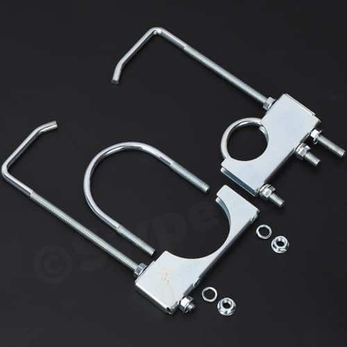 Swpeet 3pcs 3 Zoll Abgasklemme mit Hanger und Gummi Abgashänger, Heavy Duty Schalldämpfer Hanger, Universal Klemme auf Abgashänger, Abgassystem Hanger für 3 \Auto Truck Abgasrohr