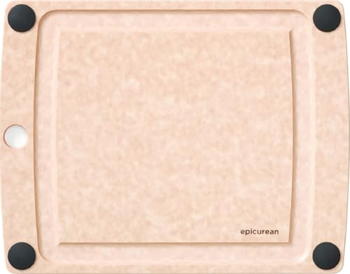 Image of Epicurean All-In-One Cutting Board with Non-Slip Feet and Juice Groove, 11.5 inch x 9 inch, Natural /Black