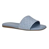 Calvin Klein Women's Yasmine Sandal, Light Blue Logo 450, 8