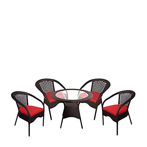 Image of Indiid Homes D-8 Indoor Outdoor Living Room Balcony Garden(4Chair + 1Table)| Furniture Set| Coffee Chair Table Set|