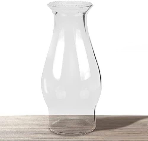 RAHATA Oil Lamp Chimney Hurricane Kerosene Lamp Shade Glass Replacement Clear 3 Inch Base (Wave Style 1P)
