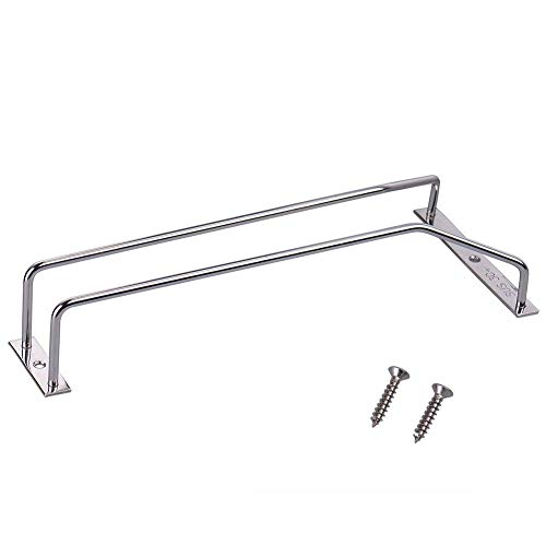 BJ-SHOP Soporte para Copas, Copa de Vino Rack Soporte de Almacenamiento de Acero Inoxidable con Portavasos de Vidrio con Tornillos para Home Bar Cafe Office 35cm