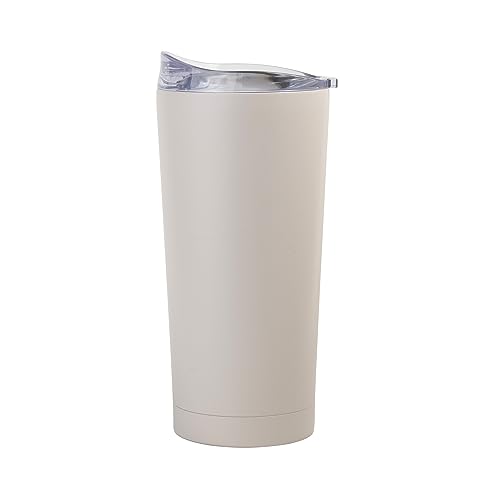 Image of Logo Brands 20 oz Powder Coat Tumbler- Insulated Tumbler with Lid for Water, Iced Tea or Coffee, Smoothie and More