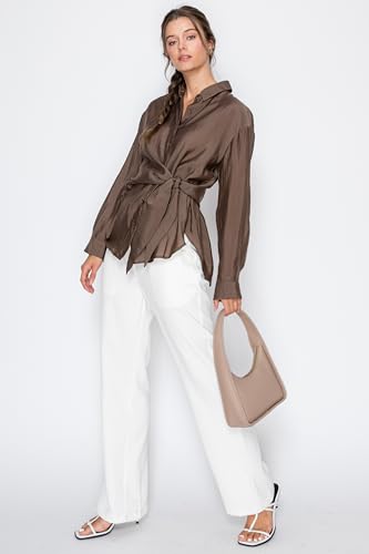 Image of Small Minimalist Shoulder Bag for Women, Faux Leather Underarm Purse, Chic Top Handle Handbag for Everyday
