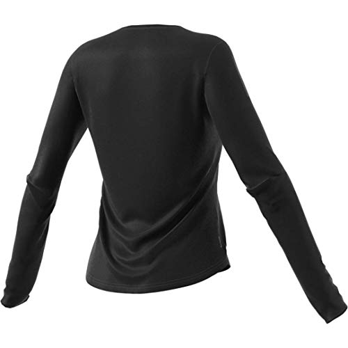 adidas Women's Own the Run Running Tee, Black/stripes, Large