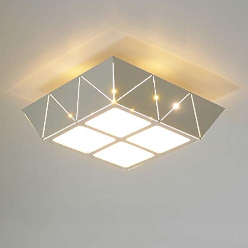 Preisvergleich Produktbild HAWEE Stilvoll 12W Modern Deckenleuchte LED Deckenlampe Quadratisch Eisen Hohle-Geschnitzte Entwurf Für Schlafzimmer, Flur, Wohnzimmer, Esszimmer, Treppe, Eingang, Warmweiß