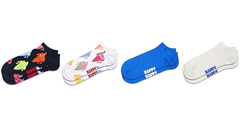 Happy Socks 4-Pack Ice Cream Low Socks, White, M/L