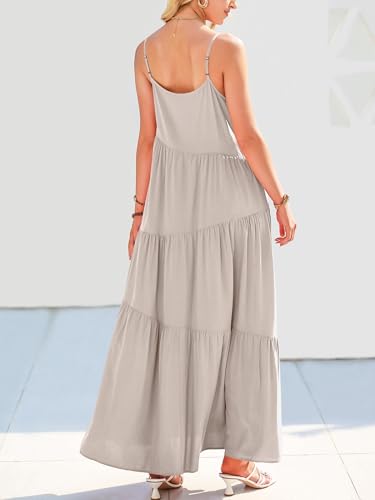Image of ANRABESS Women Summer Casual Loose Sleeveless Sundress Spaghetti Strap Flowy Boho Linen Beach Vacation Maxi Long Dress