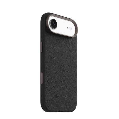 Image of OtterBox iPhone Air Symmetry Series Cactus Leather Case - Noir Ash - Black - Slim, Premium Protective iPhone Case