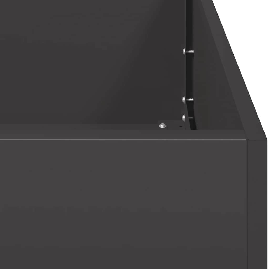 vidaXL Pflanzkübel Schwarz 200x40x80 cm Kaltgewalzter Stahl, Pflanzschale, Garten-Garten-Pflanzkübel, Outdoor-Pflanzgefäß, Hochbeet, Pflanzgefäß