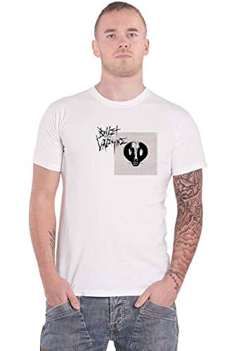 Bullet for My Valentine T Shirt Album Cropped Band Logo Official Mens White XL