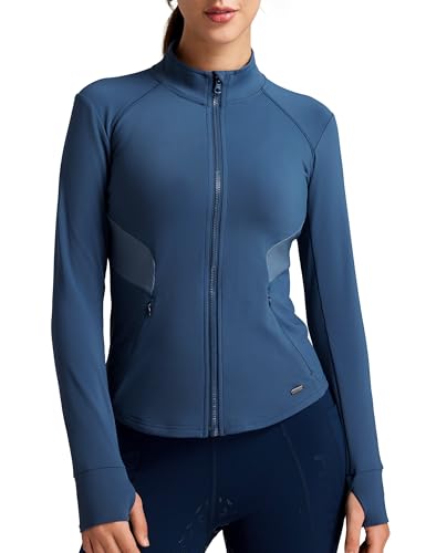 Image of FitsT4 Sports Womens Equestrian Riding Shirts Long Sleeve Fleece Lined Horse Full-Zip Winter Thermal Jackets