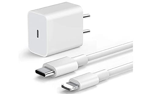 Image of Lynacz Original Fast Charger Original 20 Watt Compatible For iPhone 14, 14 Pro /Plus /Max 13, 13 Pro, iPhone 12, 12Pro, 13Pro Max (Adapter And Cable| With Box) With 1 Year Warranty, White