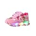 Chaussures Lumineuses pour Enfants, Chaussures de lumière LED Enfants, Chaussures Elsa, Filles Chaussures Clignotantes, Chaussures de lumière de Fille Velcrofasteners (Color : Pink, Size : 27)