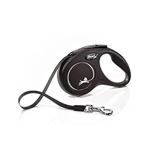Flexi, Laisse Chien Enrouleur Sangle New Classic 5m, Chiens Jusqu&rsquo;à 15 Kg, Système de Guidage Perfectionné, Ergonomique et Moderne, Made in Germany – S – 5m – 15kg