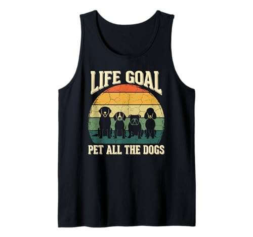 Life Goal Pet All The Dogs Retro Sunset Dog Lover Vintage Tank Top