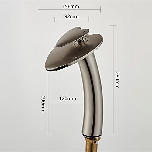 Grifo cascada lavabo baño water-tap cromado sobre cubierta con caída en lámina 5