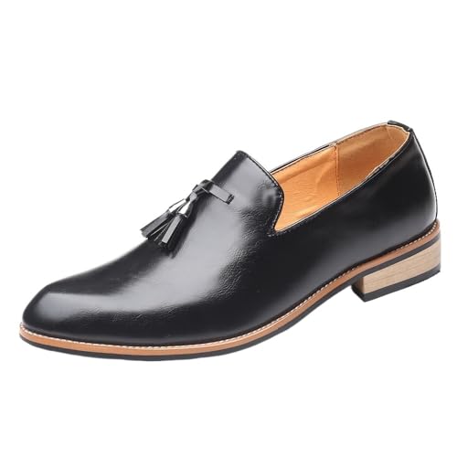 Luxury Italian-Style Leather Loafers with Tassel Decoration, Flexible Rubber Outsole for Smart Casual Attire and Business Travel