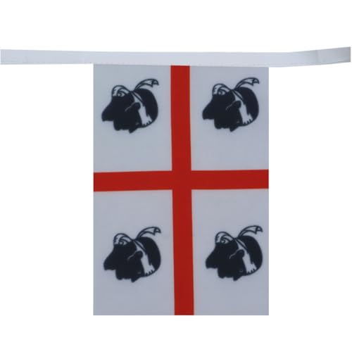 Image of AZ FLAG Sardinia 6 meters BUNTING Flag 20 flags 9'' x 6'' - Italy - Sardinian STRING flags 15 x 21 cm