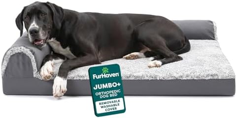 Furhaven Orthopedic Dog Bed for Large Dogs w/ Removable Bolsters ...
