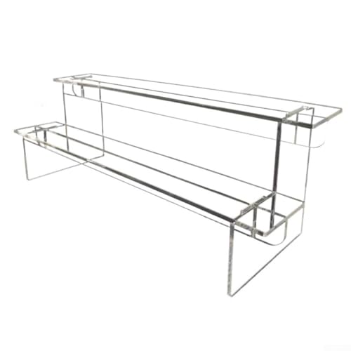Soporte de exhibición acrílico con diseño de escalera para pequeños coleccionables, incluyendo figuras, muñecas, joyas, pintalabios, esmalte de uñas y anillos (segundo piso)