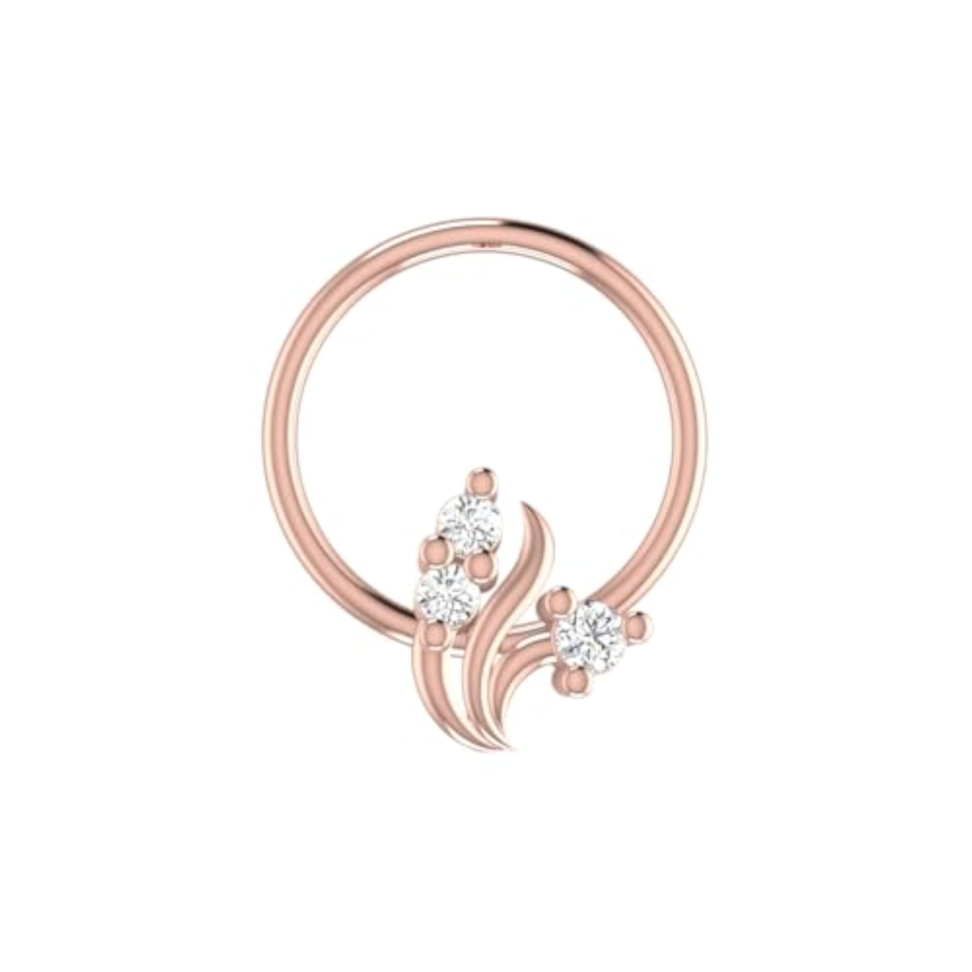 Women's 9K BIS Hallmarked Rose Gold Stud Nosering
