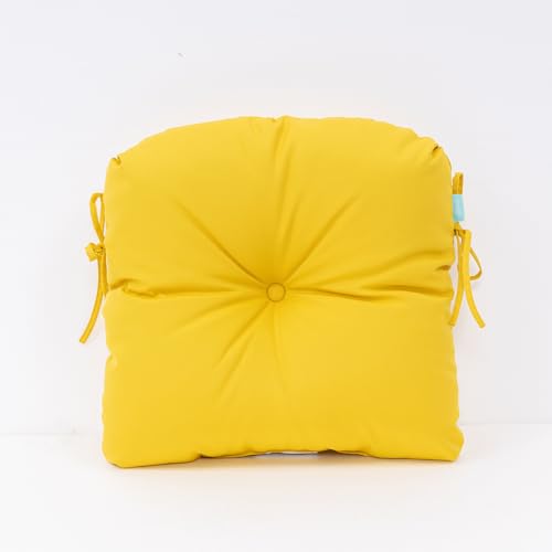 Image of QILLOWAY Outdoor Chair Cushion Set with Strings,Replacement Outdoor Cushions for Patio Furniture.(Yellow)-Sets of 2