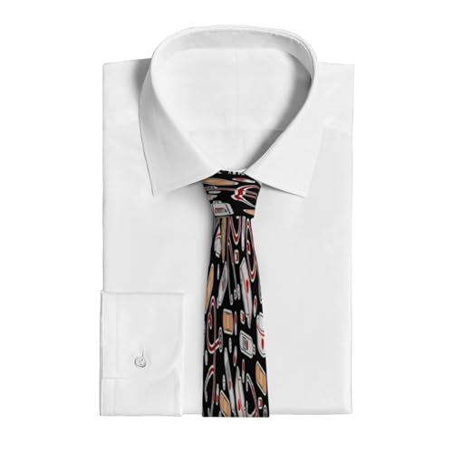 Nurse Love Print Black Men'S Classic Silk Smooth Tie, Suitable For Pairing With Formal Occasions2