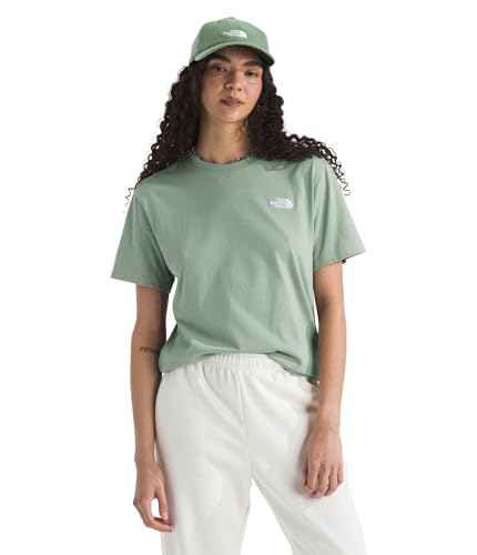 The North Face Women's Evolution Simple Dome Relaxed Short-Sleeve Tee - Classic T-Shirt, Embroidered Logo, Cotton Fabric, Slate Moss, X-Large