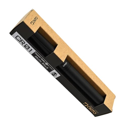Image of OHTO CR01 Ceramic Rollerball Pen 0.7 mm | Blue Ink Medium Tip Writing Pen | Matte Black Body | Smooth Japanese Roller Pen for Office, Journaling, Study | Made in Japan