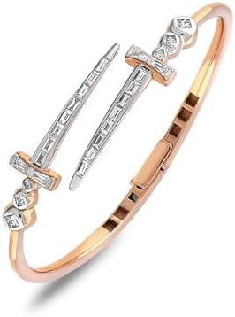 Sword 18K Gold Diamond Bracelet, Rose Gold