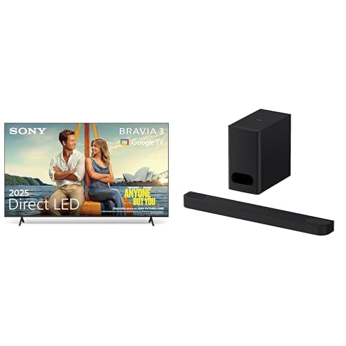 Sony Kit de Cine, Sonido Envolvente Dolby Vision/Atmos, TV BRAVIA 3 de 43', Direct LED, Google TV (2025) y Barra de Sonido Bravia Theatre Bar 6 con subwoofer